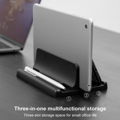 Double/ Single Vertical Laptop Stand Bracket Aluminum Alloy Double Slots Desktop Tablet Book Notebook Stand Holder