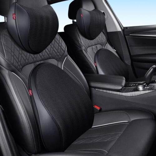 KKYSYELVA 5 Colors Memory Foam Seat Chair Lumbar Back Support Cushion Pillows for Office Home Car Auto Interior Accessories