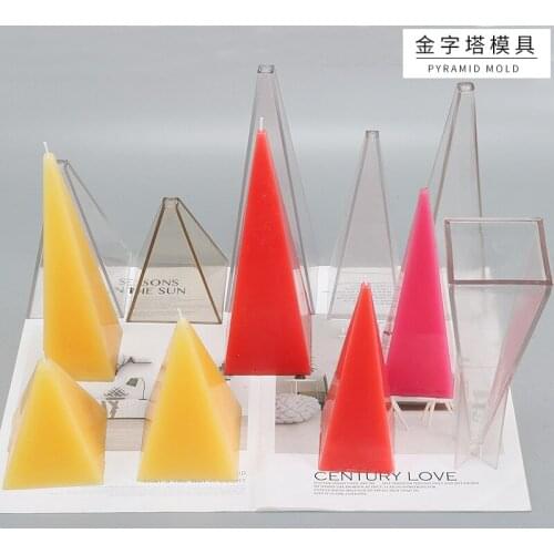 Clear Plastic Candle Mold Candle Making Moulds Candles Soap DIY molds Clay Craft Tools Sphere Pyramidal wax candle mold