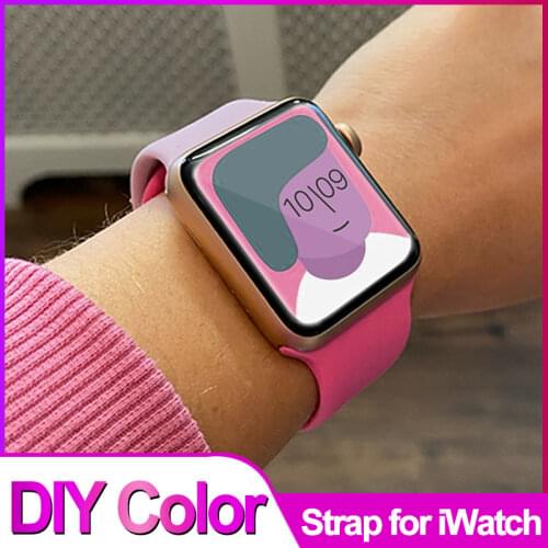 Cool DIY Silicone Strap For Apple Watch band 40mm 44mm 38mm 42mm smartwatch wristband Sport bracelet iWatch serie 3 se 4 5 6
