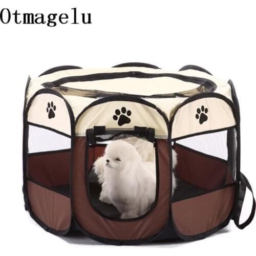 Foldable Octagon Pet Dog Cat Cage Outdoor Travel Dog Tent Fence Portable Playpen for Dogs Pet Accessories Dog Safety Gate House