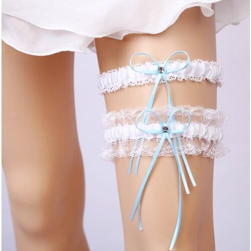 Wedding Garters Rhinestone Lace Embroidery Floral Sexy Garters for Women/Bride Thigh Ring Bridal Leg Garter Apparel Accessories