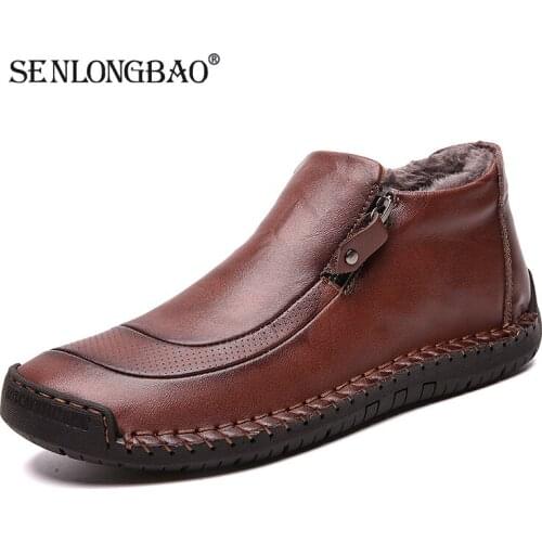 New Winter Keep warm Plush Warm Snow Boots Autumn Men Non-slip Casual shoes Mens Ankle Boots Driving shoes Fashion Mens Boots