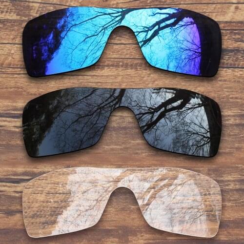 ToughAsNails 3 Pieces Black.Blue.Clear Polarized Replacement Lenses for Oakley Batwolf OO9101 Sunglasses