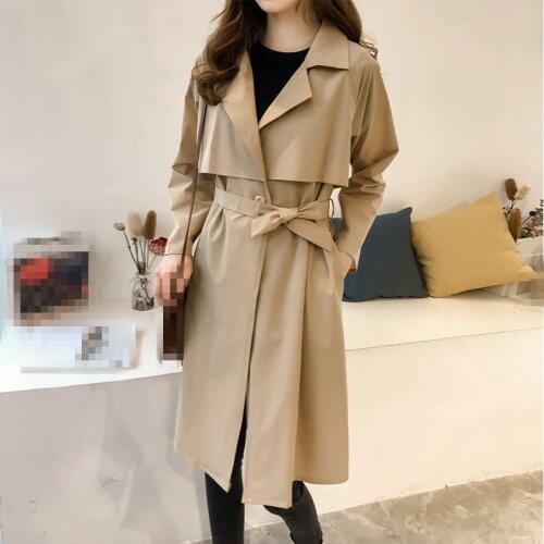 G1220 2019 womens spring autumn Trench new fashion temperament loose thin section coat cheap wholesale