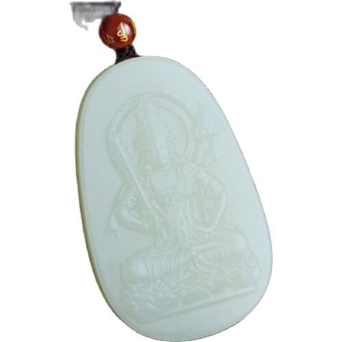 Xinjiang Hetian jade life Buddha Guarding God pendants Zodiac ox tiger void hidden Guanyin Bodhisattva