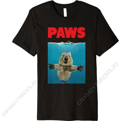 Paws Funny Quokka T-Shirt Parody | Gifts For Quokka Lovers Classic Casual T Shirt Cotton Tshirts For Men Casual