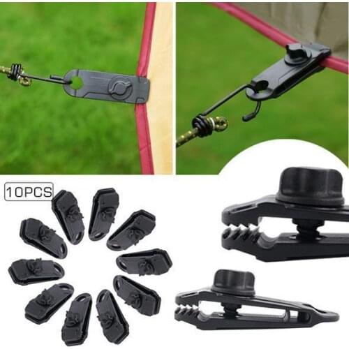 10PCS Tent Hike Tarp Clip Anchor Outdoor Caravan Clamp Jaw Grip Camp Gripper Trap Tighten Snap Awning Canopy Tool Canvas Kit