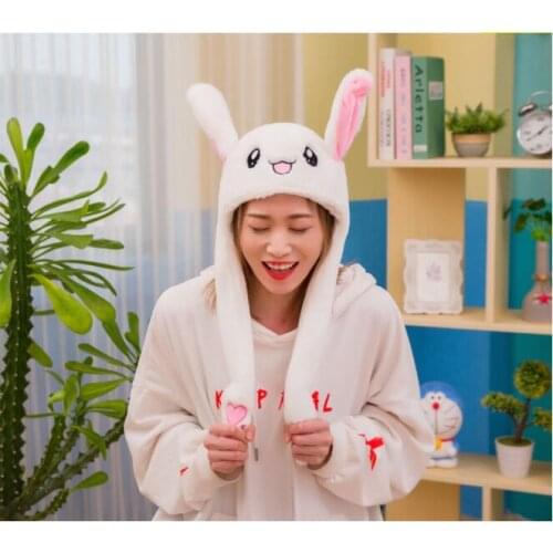 Women Winter Hat Dancing Rabbit Ears Cute Pinching Ear To Move Vertical Ears Cap Gilrs Women Party Stage Performance Gifts