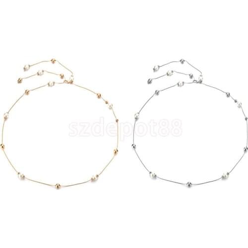 Pearl Diamante Diamond Ladies Waist Chain Charm Belt Silver Gold One Size Fit All