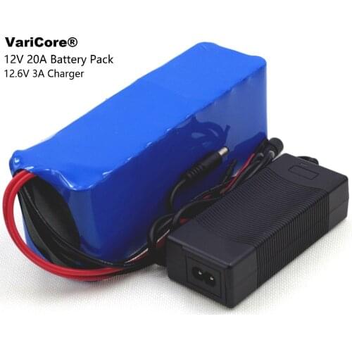 12 V 20000mAh 18650 lithium battery Discharge 20A 240W with BMS xenon lamp miners lamp Battery pack + 12.6V 3A Charger