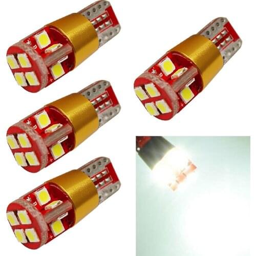 4Pcs T10 W5W 3030 12 SMD Auto Lamps 168 194 Bulb w/ Constant CurrentCanbus Plate Parking Light Car Styling DC12-24V White