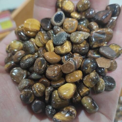 50g Natural Tiger Eye Quartz Gravel Treatment Reiki Pearl Aquarium Garden Kitchen Decoration