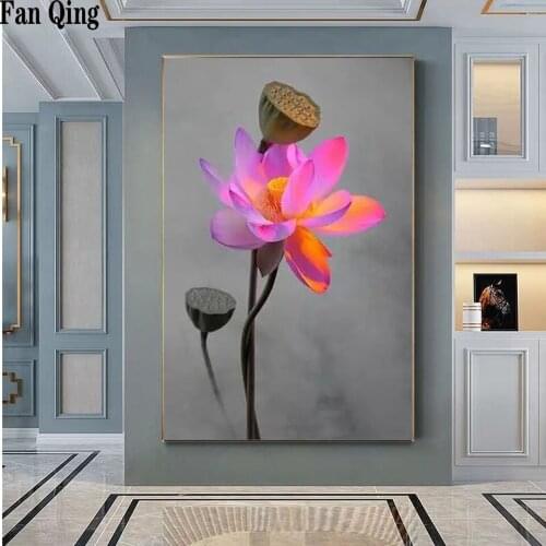 5D DIY Diamond Painting Flower Lotus Full Square Embroidery Sale Rhinestone Pictures Diamond Mosaic Home Decor Gift