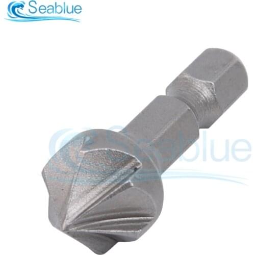 90 Degree Countersink Drill Chamfer Bit 1/4" Hex Shank Carpentry Woodworking Angle Point Bevel Cutting Cutter Remove Tool