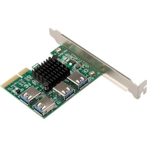 New Upgrade PCIE 1 to 4 Extender PCI-E to PCI-E Adapter PCI-Express Slot 1x to 4x 16x USB 3.0 Riser Multiplier Card Converter