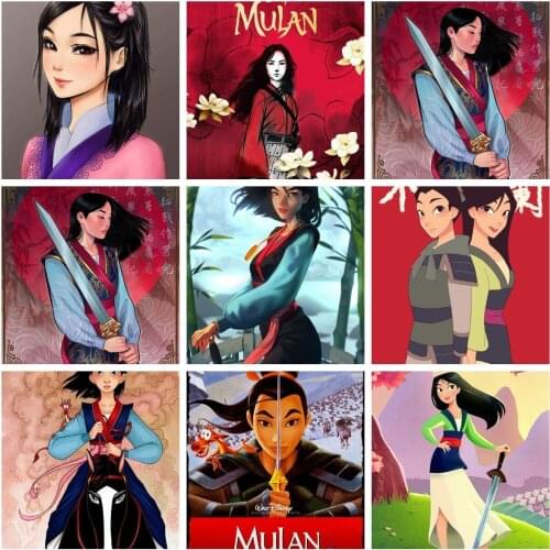 Disney Princess Mulan And Mushu 5D Diamond Painting Cross Stitch Kits Embroidery Handicraft Mosaic Resin Home Decor Gifts
