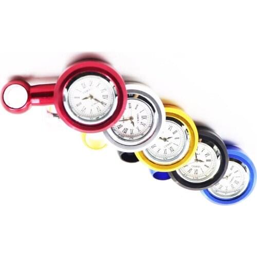 Rear View Side Mirrors Round Timetable Mini Watch for Motorcycle