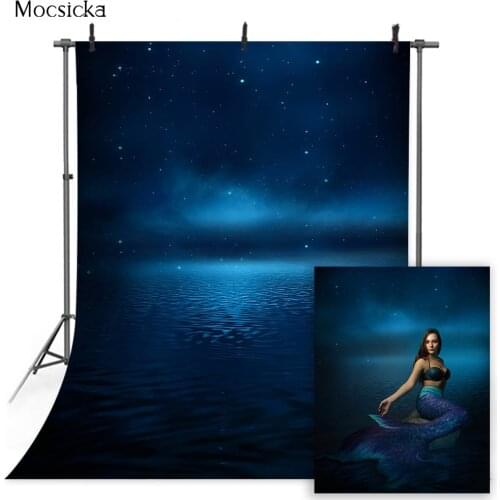 Blue sky and sea newborn kids portrait photography backdrop mermaid birthday adult birthday photo background studio photocall