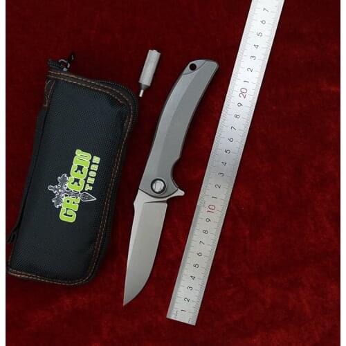 Green Thorn Overkill Fin Quick Open D2 Blade Titanium Alloy Handle Camping Outdoor Survival Kitchen Pocket Fruit Knife EDC Tool