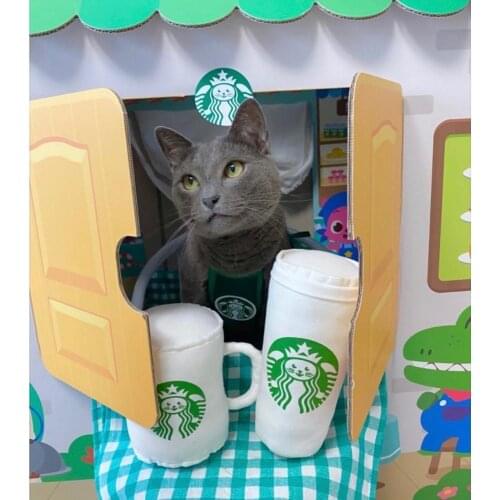 Pet Cat Cosplay Coffee Shop Assistant Cat Halloween Costume Fancy Dress Cat Scraf Bandana Costumes for Halloween Clothing Cat