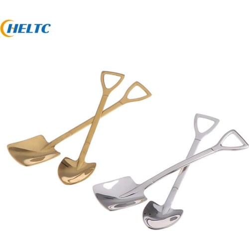 Creative Retro Shovel Coffee Spoon Stainless Steel Dessert Spoon Watermelon Spoon Ice Cream Spoon Tip Shovel Flat Shovel Gou