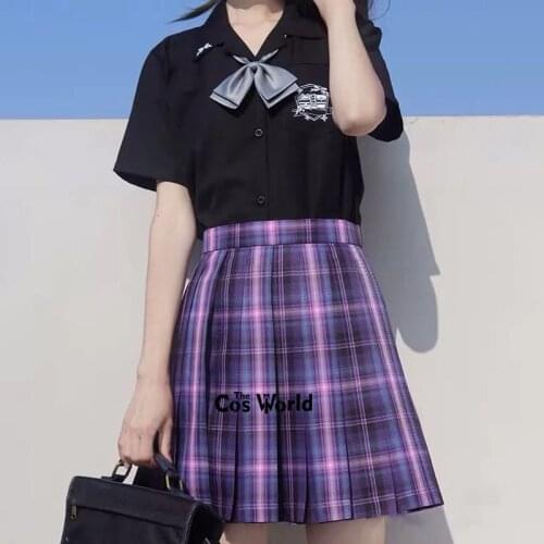 [Witch Contract] Japanese Girls Summer High Waist Pleated Plaid Skirts For JK School Uniform Students Cloths