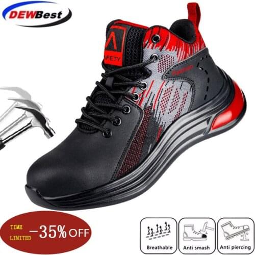 Mens boots safety shoes 2021 new boots work shoes mens shoes lightweight stab-resistant sports shoes breathable footwear