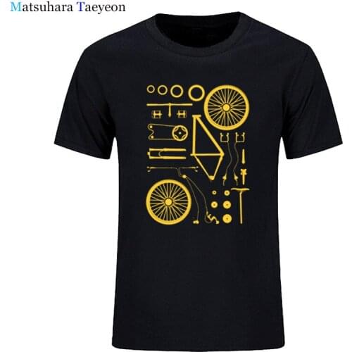 2020 new bicycle men tshirt Funny T-shirt Print Mountain biker exploded into parts Tee shirt T shirts Team Clothing tshirt men