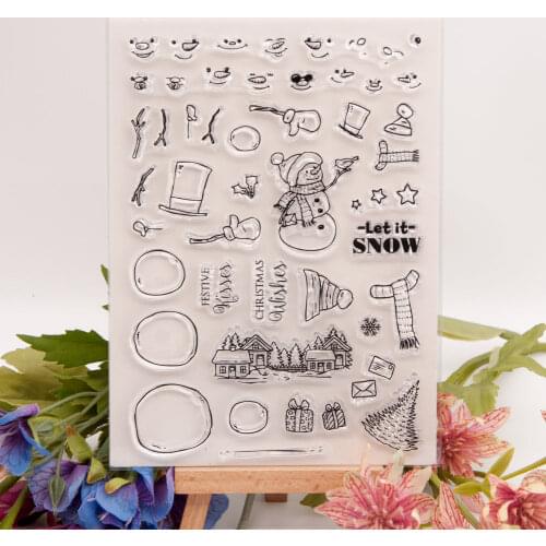 New Arrival Snowman Christmas Clear Stamps Silicone Seal for DIY Scrapbooking Card Rubber Stamps Making Photo Album Crafts Decor