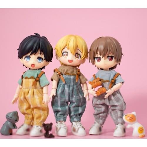 OB11 Baby clothes plaid overalls 1/12 BJD Baby clothes P9 GSC can be worn Molly doll clothes pants