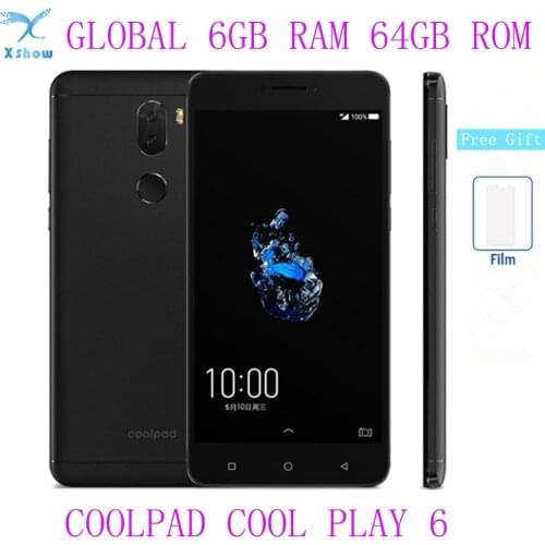 Original Coolpad Play 6 Cool 6 Play 4G FDD LTE Android 7.1 Mobile Phone Snapdragon 653 Octa Core Dual SIM 5.5"FHD 6G RAM 64G ROM