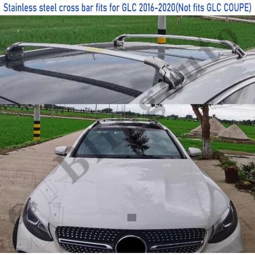 Front and rear cross bar fits for M.ercedes Benz GLC 2016-2020 stainless steel luggage racks 2PCS silver
