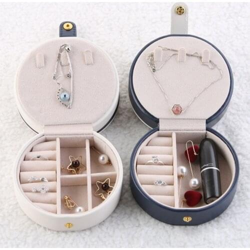 Portable Jewelry Box Container Traveling Leather Jewelry Storage Box Necklace Case Earring Jewelry Organizer Display Box