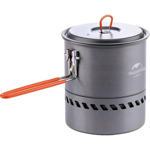 Naturehike outdoor camping picnic tableware backpacking pot heat exchanger pan lightweight cookware aluminum alloy cooking set