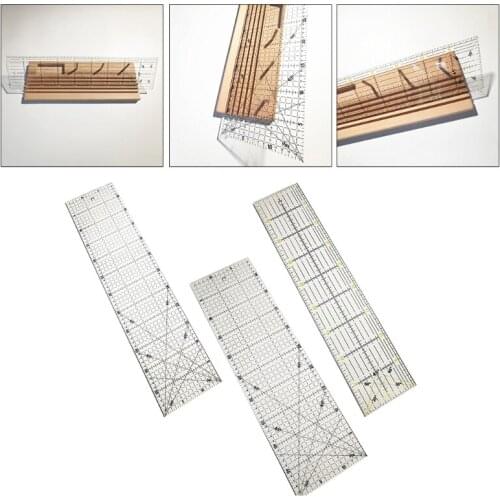 T21D Clear Acrylic Sewing Quilting Ruler Precision Crafting Ruler Designed with Precise Visible Grid and Angle Lines for Home