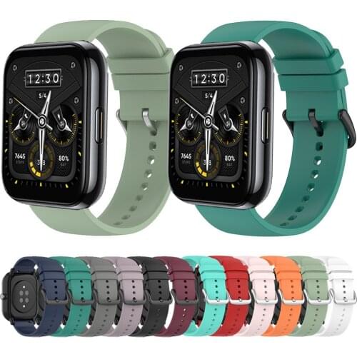 20mm 22mm Watchband Silicone Strap For Realme Watch 2/2 Pro Watch Sport Replacements Bracelet For Realme Watch S/S Pro Ремешок