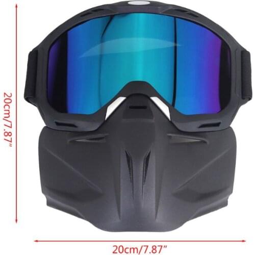 RXBC Motorcycle Goggles Mask-Motorcycle glasses with detachable mask, suitable for CS/desert off-road riding/skiing/snowmobil