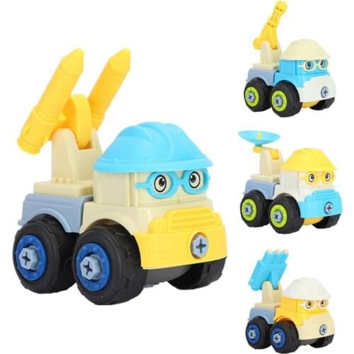 4Pcs Detachable Construction Toy DIY Function Movable Joints Construction Truck Model Toy for Children