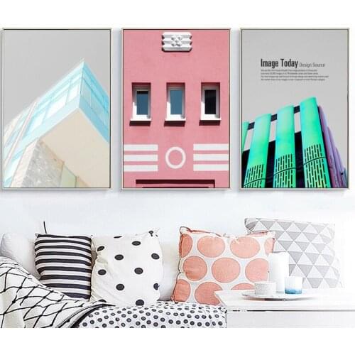 Nordic Inspirational Poster Painting Wall Modern Style Architectural Picture For Living Room Home Decoration Wall Canvas Print