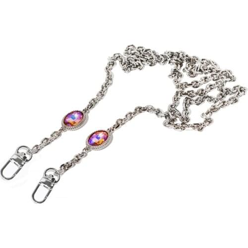 DIY 40cm-160cm Replacement 7mm Silver Chain Purse Strap Shoulder Crossbody Bag Strap for Pnone Cases, Clutch Bags, Small Handbag