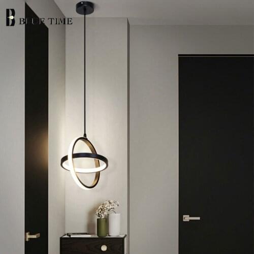 Black White LED Chandeliers For Living Room Dining Room Kitchen Decor Lights Home Indoor Hanging Pendant Chandelier Lighting