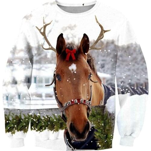 CLOOCL Newest Horse Men Sweatshirts 3D Animals Print Men Clothing Women Pullovers Unisex Long Sleeve Coat