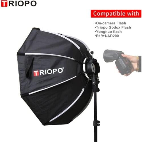 TRIOPO 65cm KX65CM Octagon Softbox Umbrella Soft box for Godox AD200 V1 Speedlite Flash Light photography studio accessories