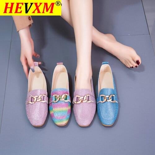 New Fashion Flats Shoes for Women 2021 Summer Ladies Shoes and Sandal Metal Decoration Bling Casual Comfortable Large Size 40 41