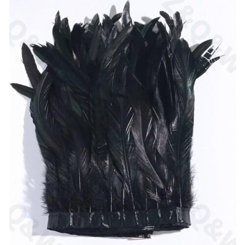 2-10 meters natural 25-30CM cock tail dyed black to do cloth side DIY shopping festival costume skirt decoration
