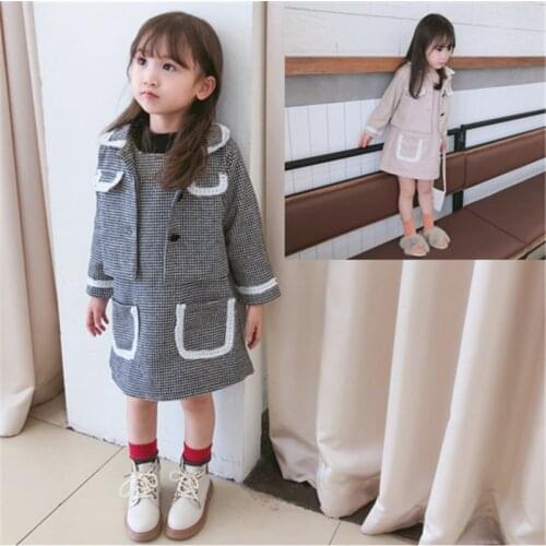2019 Baby Girl Fashion Plaid Clothing Set Winter Suit Jacket+Dress,Kids Children Autumn Winter Elegant Suits Clothes