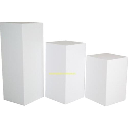 3pcs/set)mental Rectangle Square White Cake Display Stand Plinth Set for Exhibitions Events Weddings senyu1557