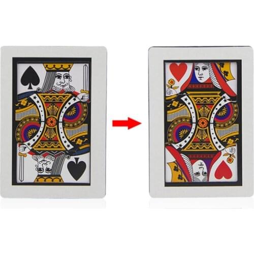 3pcs/lot Automatic Three Card Monte (Poker Size,8.8x6.4cm) Card Magic Tricks K to Q Card Magia Close Up Gimmick Accessories Fun