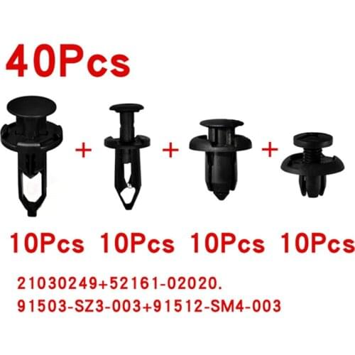 40Pcs Mixed Car Push Retainer Pins Body Bumper Rivet Door Panel Fender Liner Auto Bumper Fastener Vehicle Clips Accessories